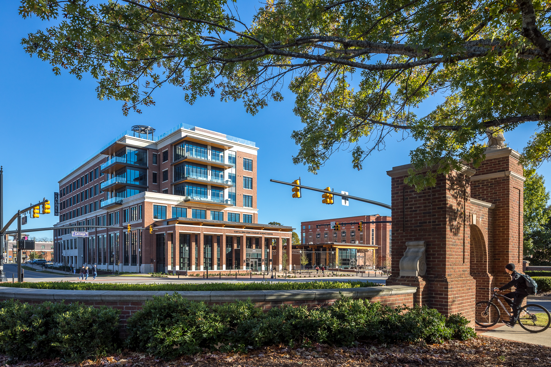 Corner of College and Thach street near The Hotel at Auburn University and The Tony & Libba Rane 